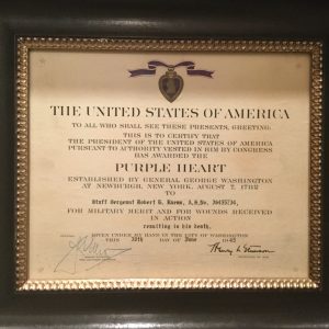 Purple Heart certificate